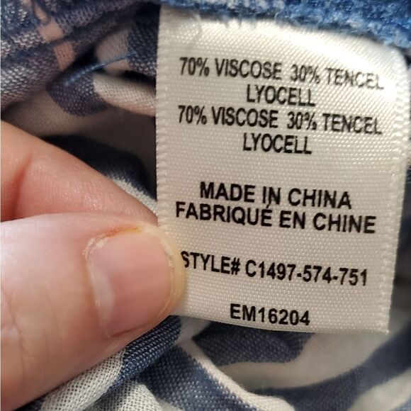 Cloth & Stone Blue & White Striped Off- Shoulder Dress - Picture 8 of 8